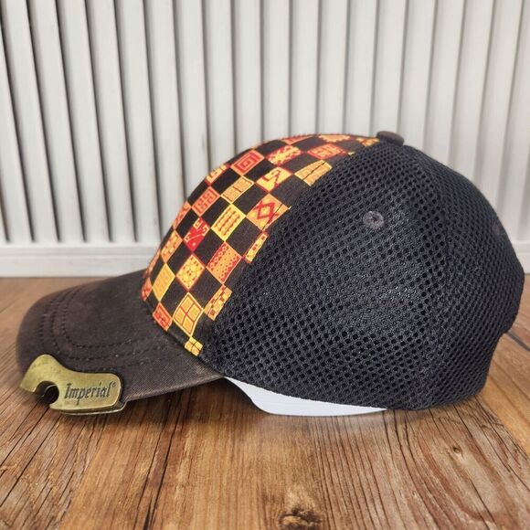 Imperial Pura Vida Hat Cap Snapback Black Colorful Mesh Check Bottle Opener Beer - Picture 5 of 10